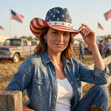 Deadwood Trading United - American Flag Shapeable Straw Cowboy Hat