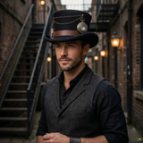 Deadwood Trading Time Traveler - Steampunk Wool Top Hat