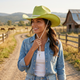 Deadwood Trading Hat Company Calamity (Lime Green) - Straw Cowgirl Hat