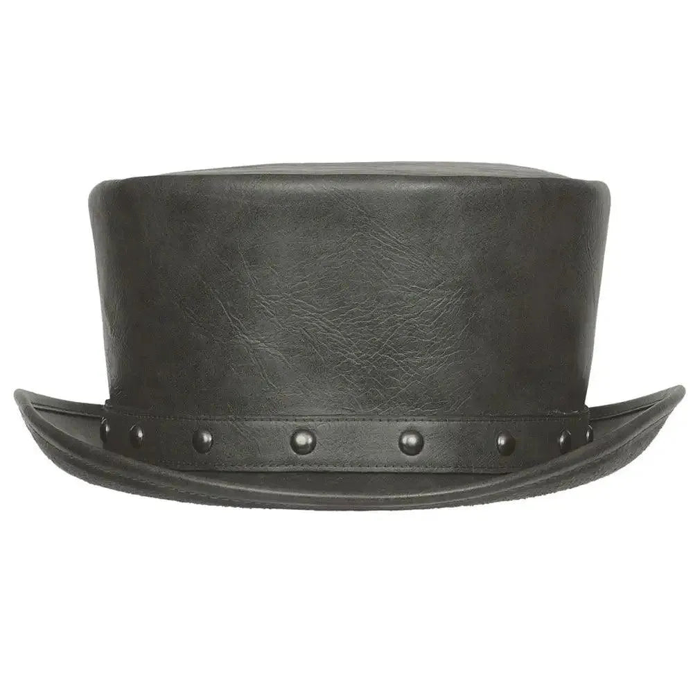 Deadwood Trading Brimstone - Faux Leather Deadman Steampunk Top Hat - Hatcountry