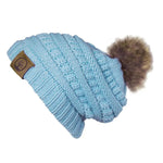 Deadwood Trading Brina- Slouch Beanie with Pom Pom - Winter Skull Cap for Women - Hatcountry