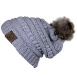 Deadwood Trading Brina- Slouch Beanie with Pom Pom - Winter Skull Cap for Women - Hatcountry
